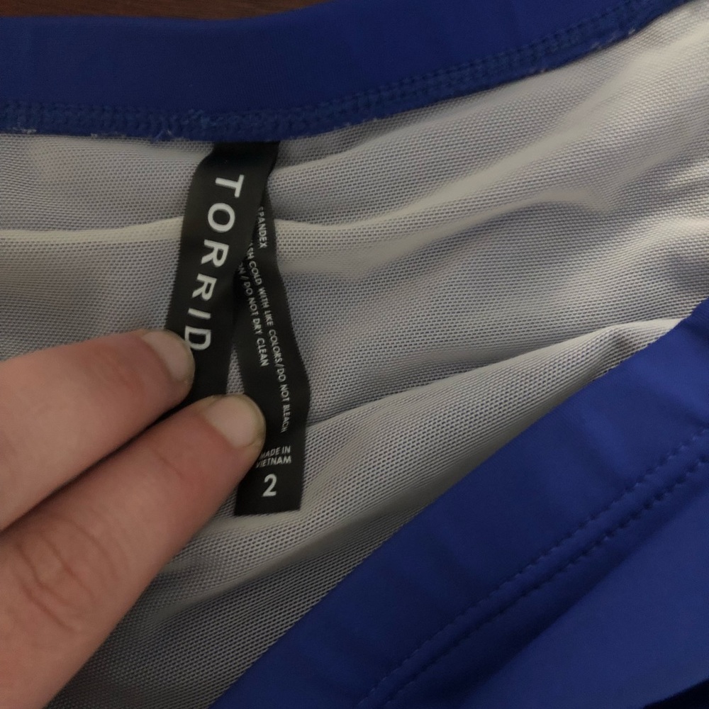 *3 for $10* Torrid blue ruched bikini bottom - Picture 3 of 4